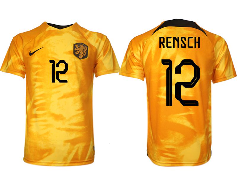 Cheap Men 2022 World Cup National Team Netherlands home aaa version yellow 12 Soccer Jersey